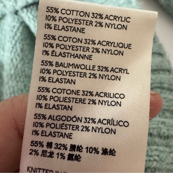 Free People cotton blend oversized bohemian cottagecore mint green Sweater - Picture 8 of 8